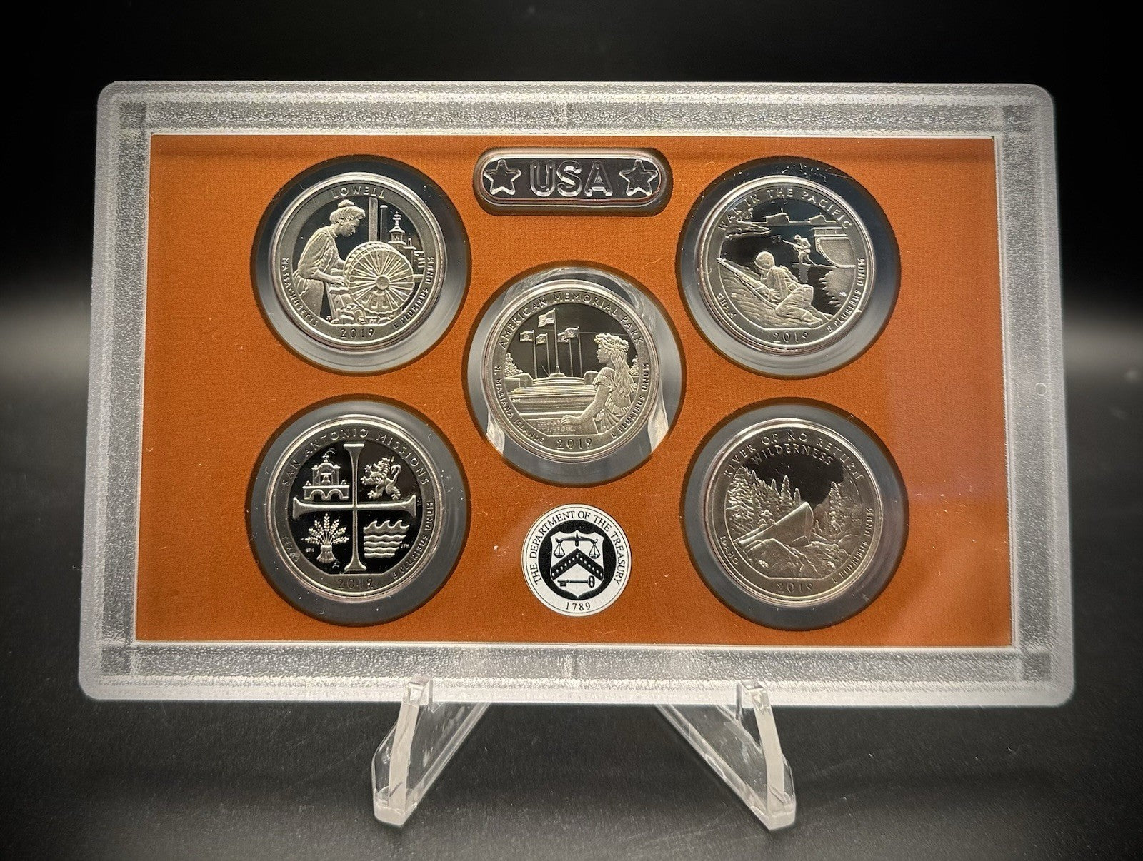 2019-S ATB Quarter GEM PROOF Clad 5 Coin Set w 2019 US Mint Box COA0