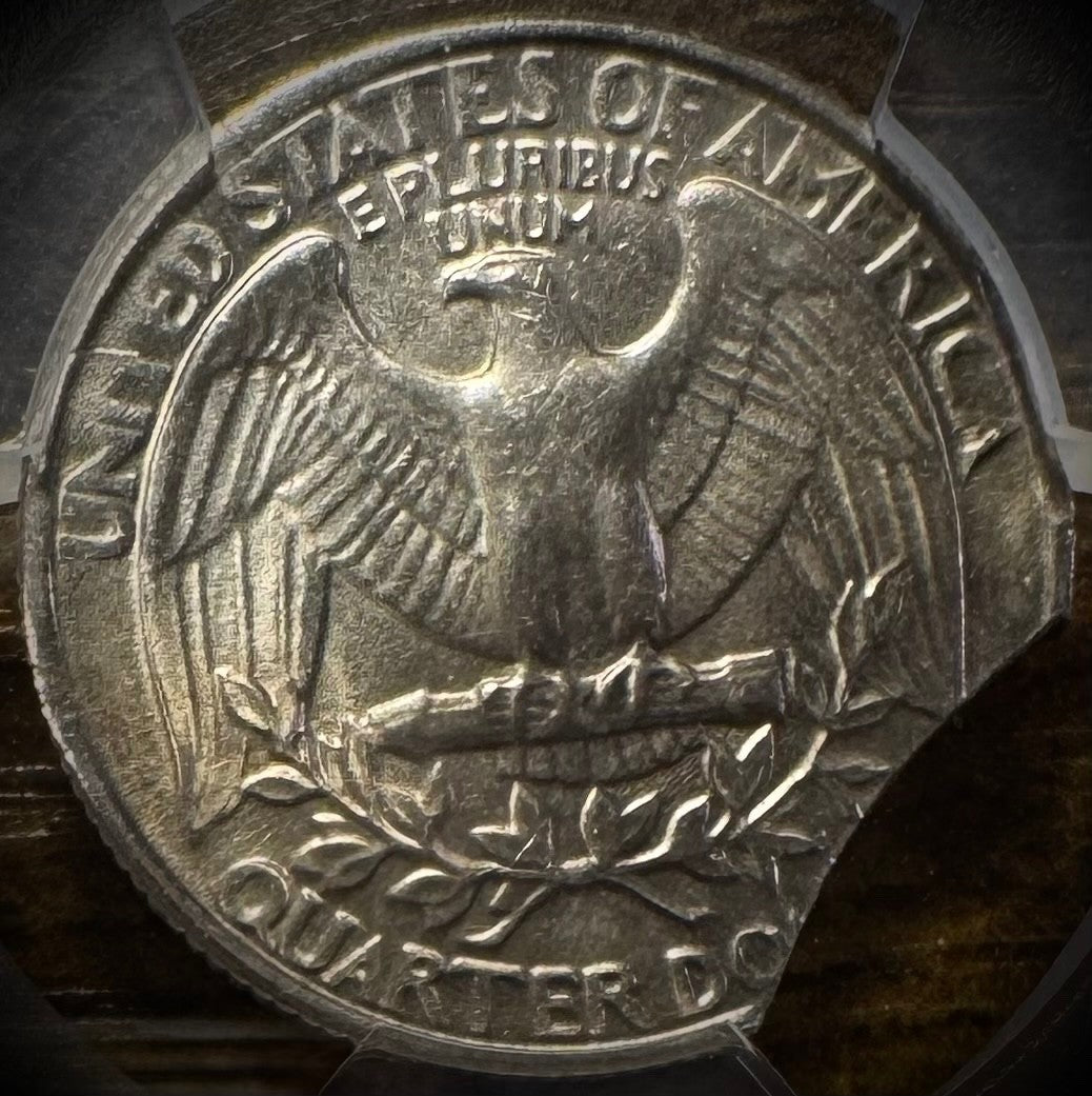 1983-P Washington Quarter PCGS MS63 MINT ERROR 7% Double Curved Clip TRUE VIEW4