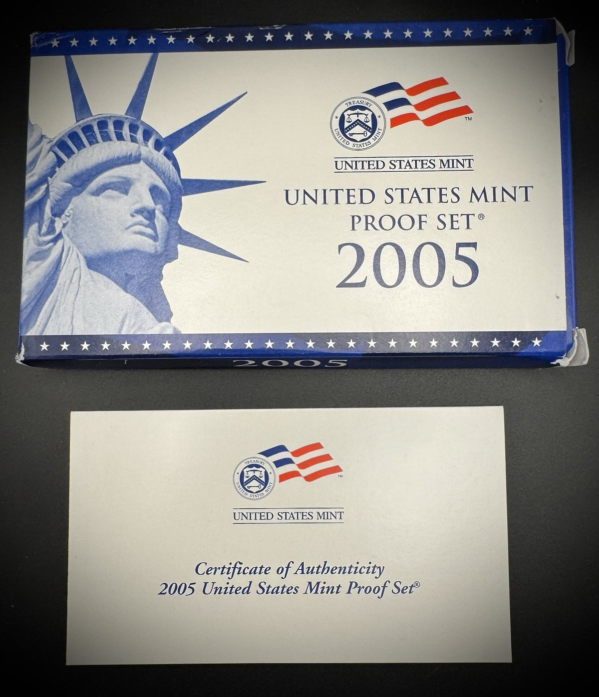 2005-S State Quarter GEM PROOF Clad 5 Coin Set w 2005 US Mint Box and COA3