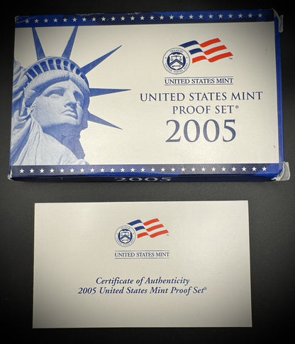 2005-S State Quarter GEM PROOF Clad 5 Coin Set w 2005 US Mint Box and COA3