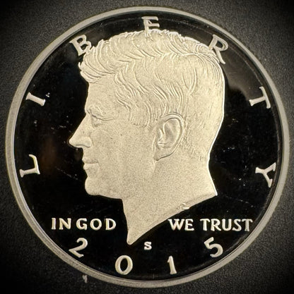 2015-S Kennedy Half Dollar GEM PROOF Clad DEEP ULTRA CAMEO Coin0