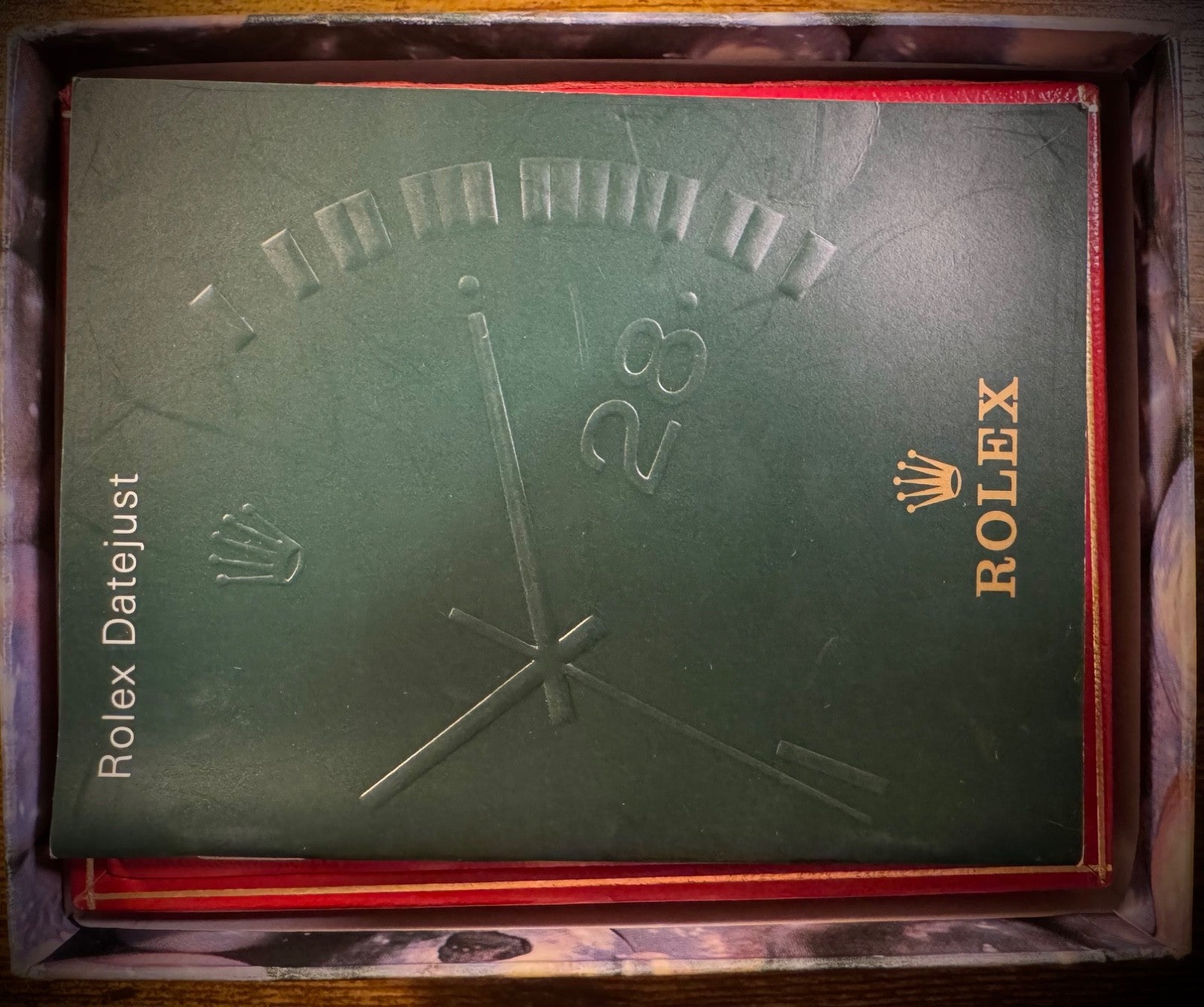 Authentic ROLEX DATEJUST Empty Wood Watch Box W WALLET Book Paperwork Tag Pillow2