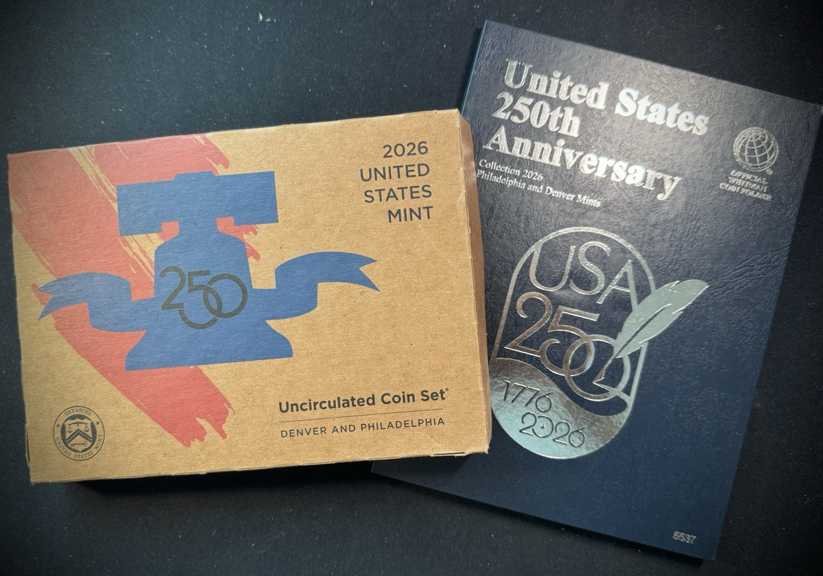 2026 US Mint Uncirculated 18 Coin Set P & D w New 250th Whitman Album NO PENNY0