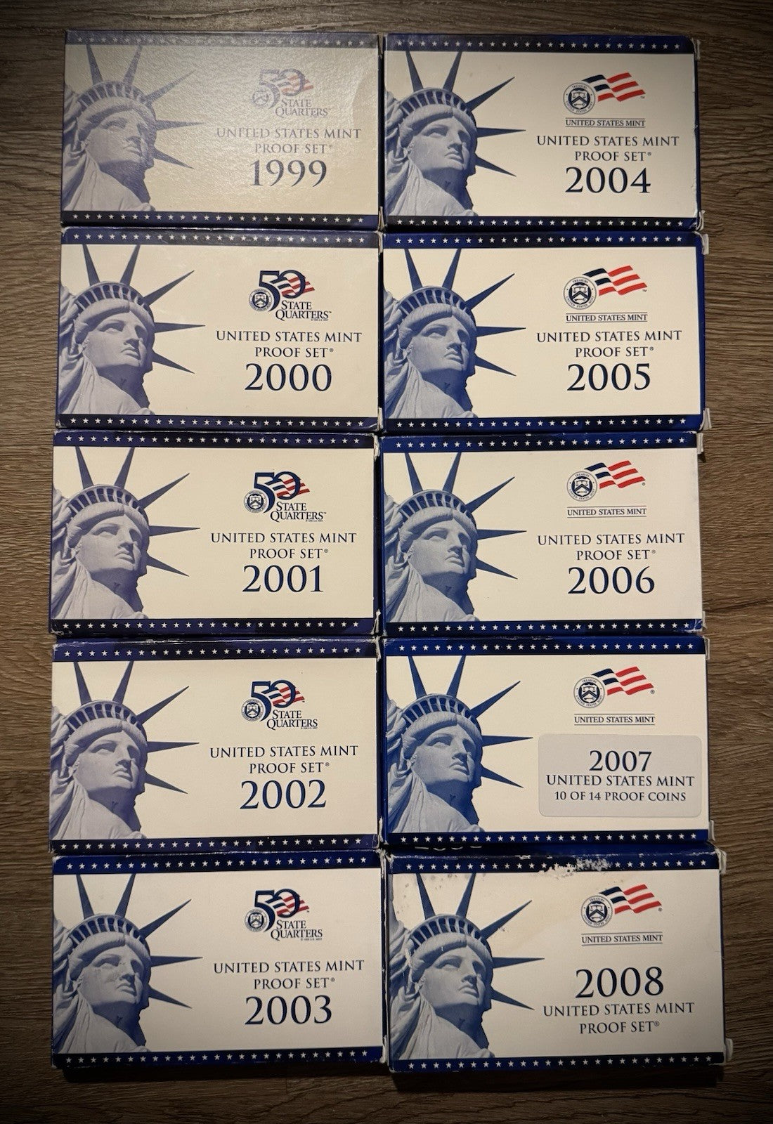 1999-2008 S COMPLETE 50 State Proof Quarter Set w US Mint PROOF Set Box & COA2
