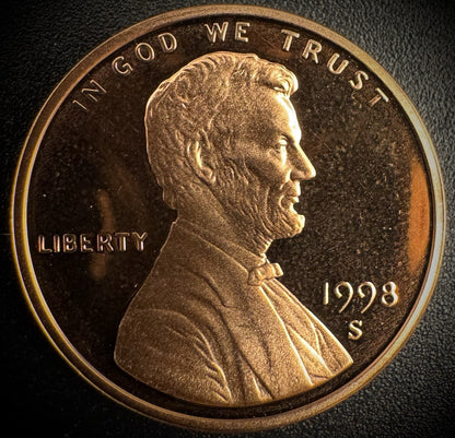 1998-S Lincoln Memorial Cent PROOF Coin Penny0