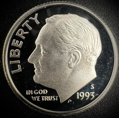 1993-S GEM PROOF Roosevelt Dime 10C SILVER DEEP ULTRA CAMEO Coin0