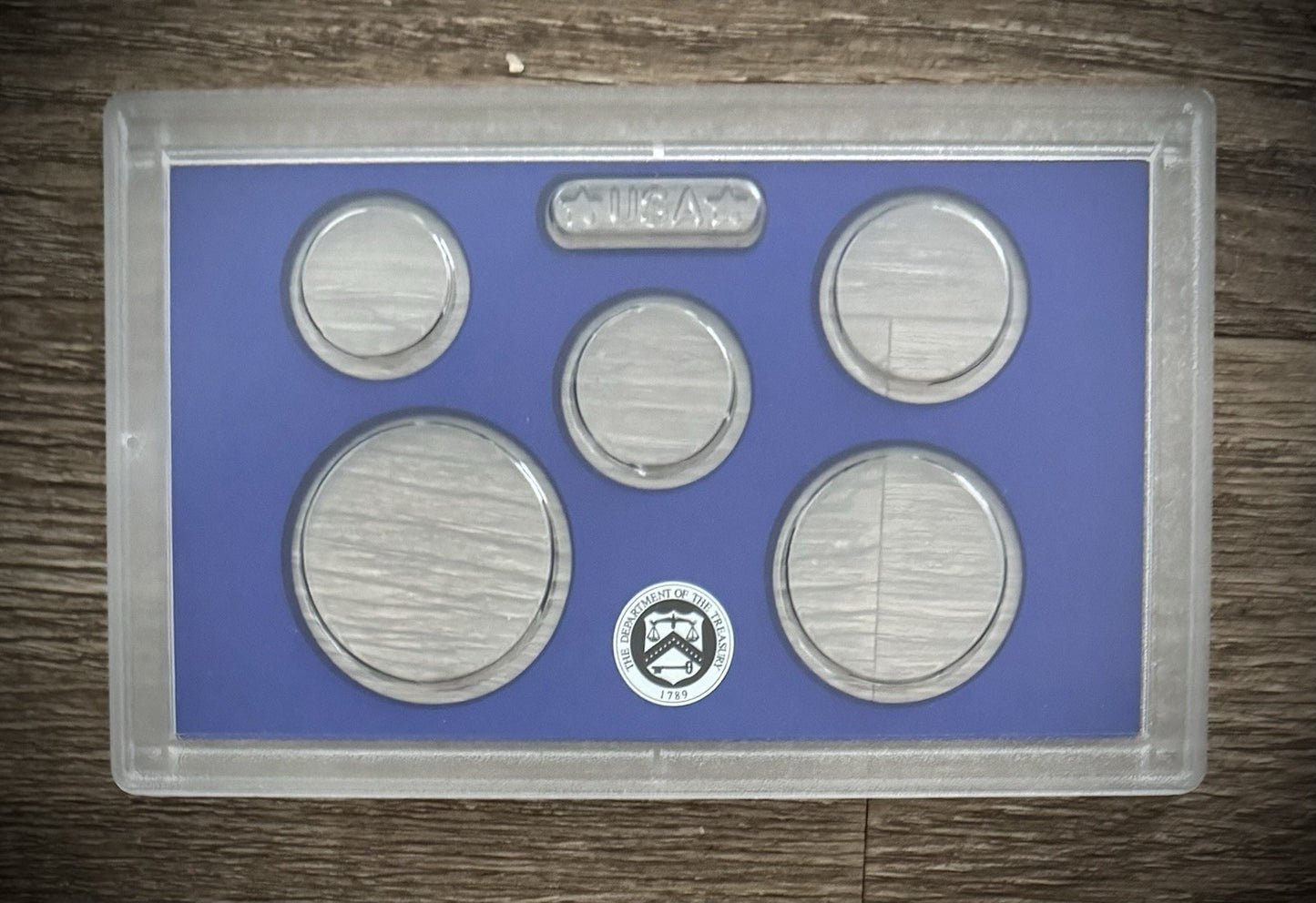 Blue Empty Plastic Case Holds 5 Coins Lot of 10 From US MINT Proof Sets1