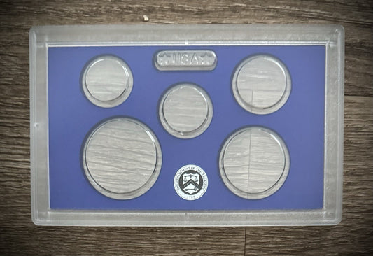 Blue Empty Plastic Case Holds 5 Coins Lot of 10 From US MINT Proof Sets1