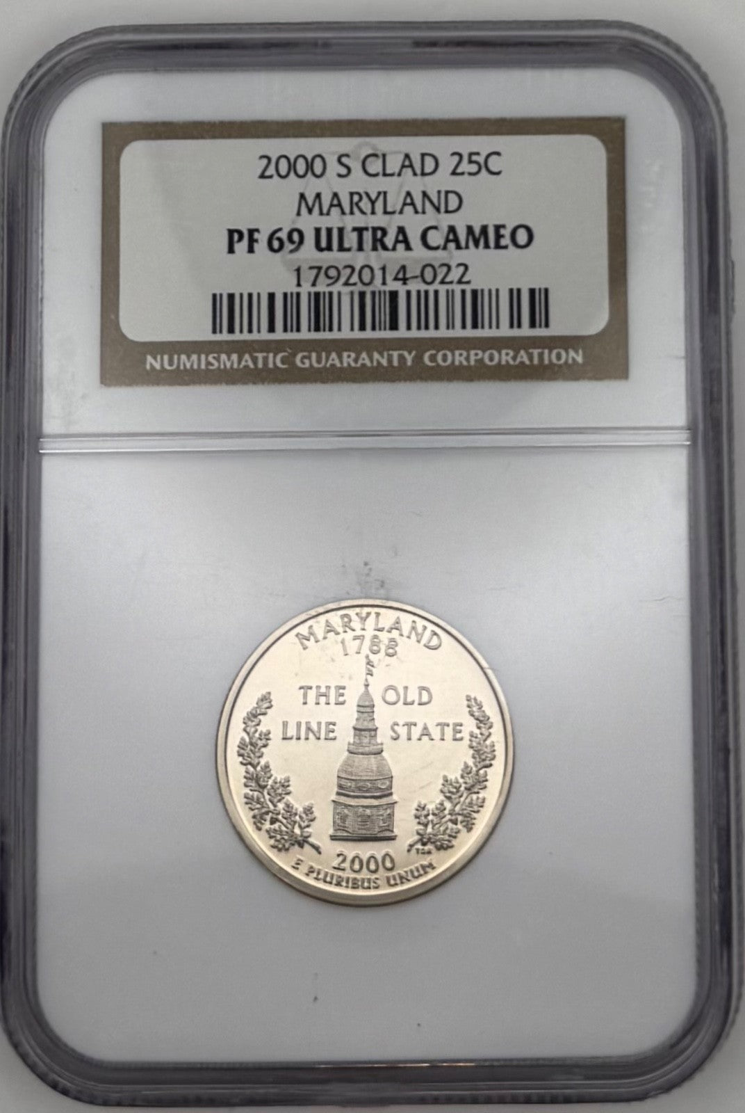 2000-S CLAD 25c Maryland PF 69 ULTRA CAMEO State Washington Quarter0