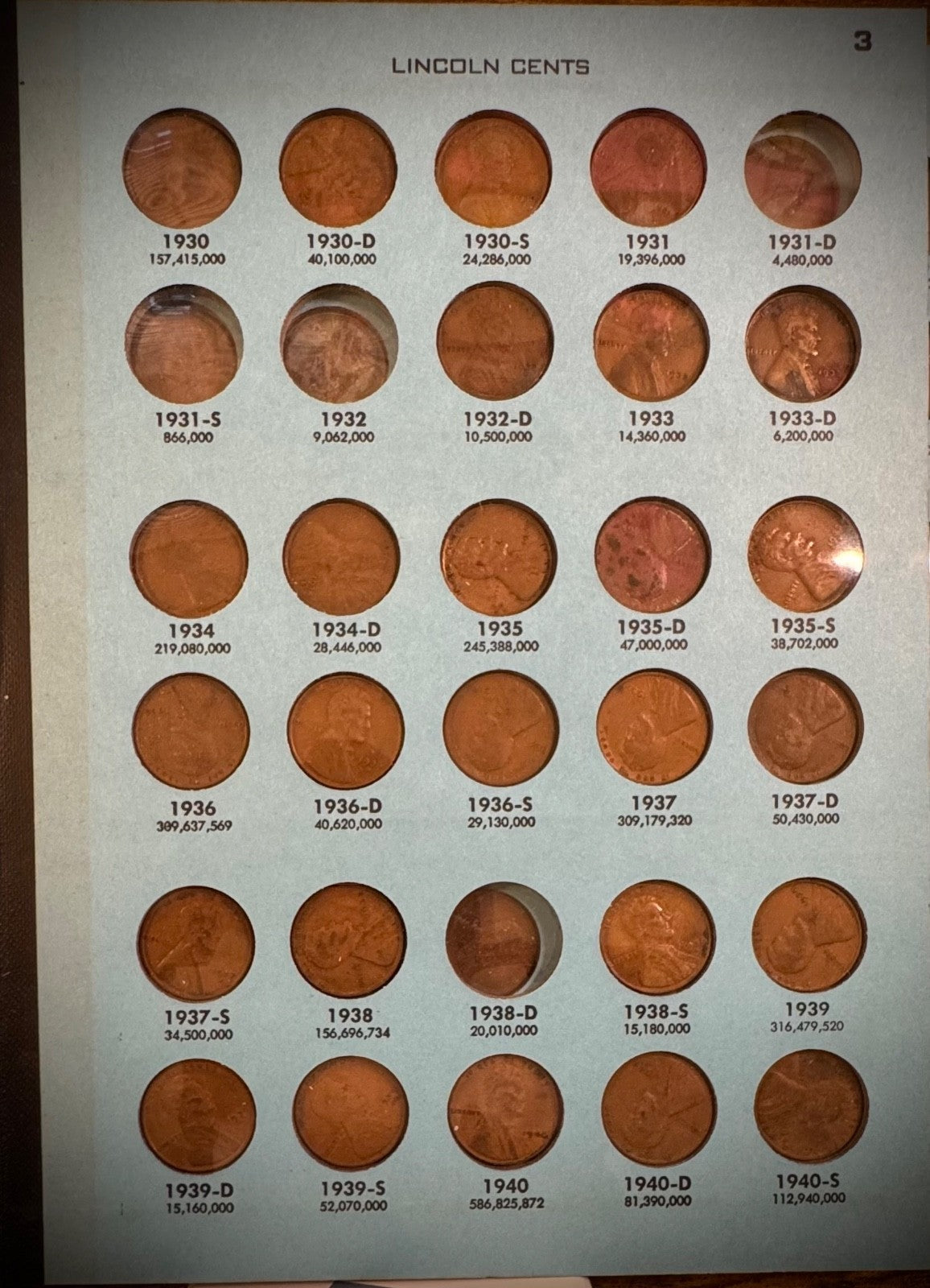 1909 VDB-1962 P D S Lincoln Wheat Cent Penny Partial Set 124 Coins Mehrig Album6