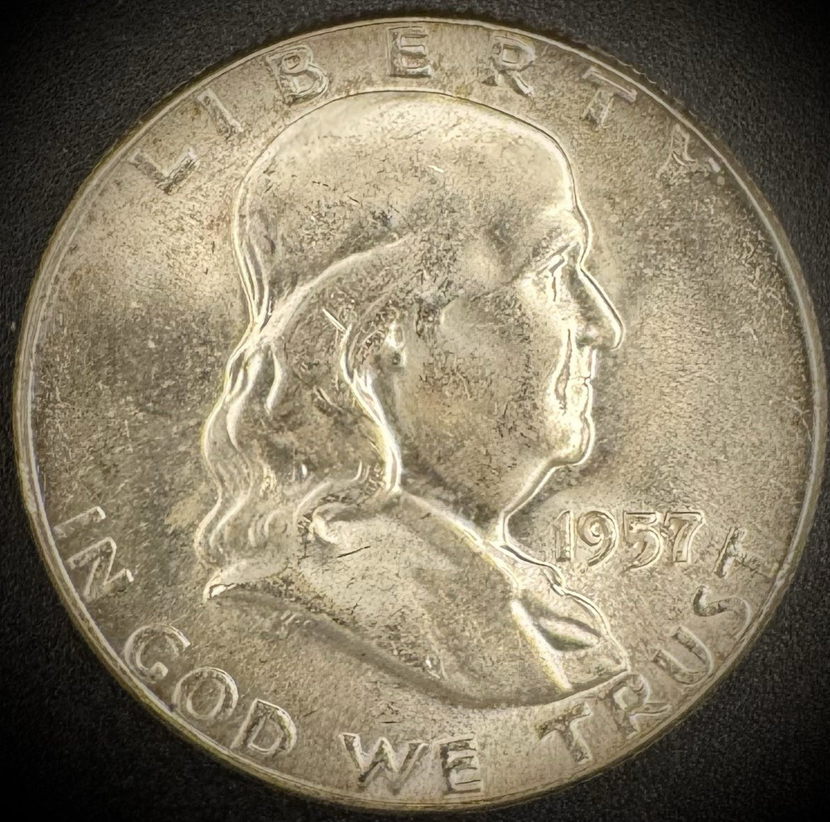 1957 Franklin Half Dollar BU Brilliant Uncirculated Gem 90% Silver Coin0