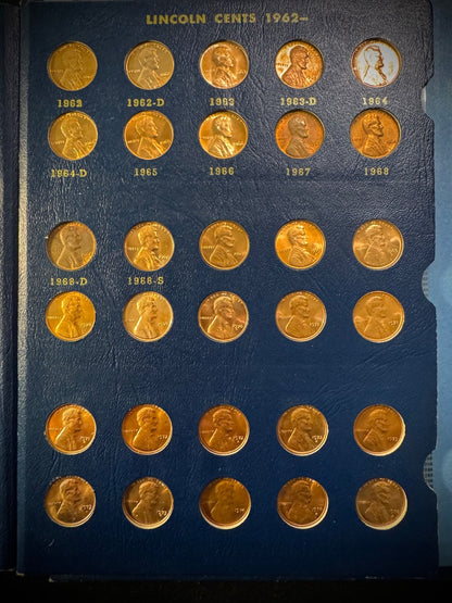 1909 VDB-1974 P D S Lincoln Cent Set NEAR Complete 165 Coins SEMI-KEYS Whitman21