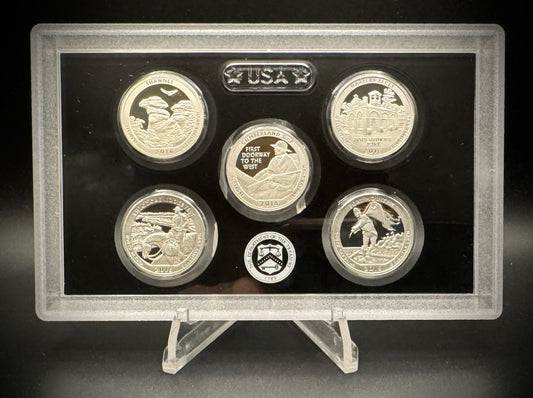 2016-S 90% SILVER America the Beautiful PROOF Quarter Set w 2016 US MINT Box COA1