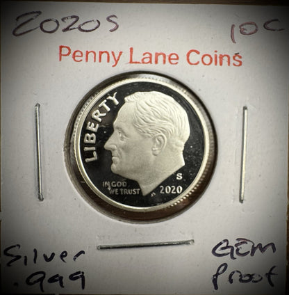 2020-S 99.9% SILVER GEM PROOF Roosevelt Dime 10C .999 Fine Coin #12