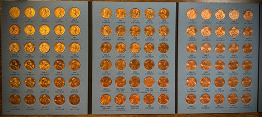 1959-1998 P D BU Lincoln Memorial Cent Set New Whitman 90 Coins 1982 7 Varieties0