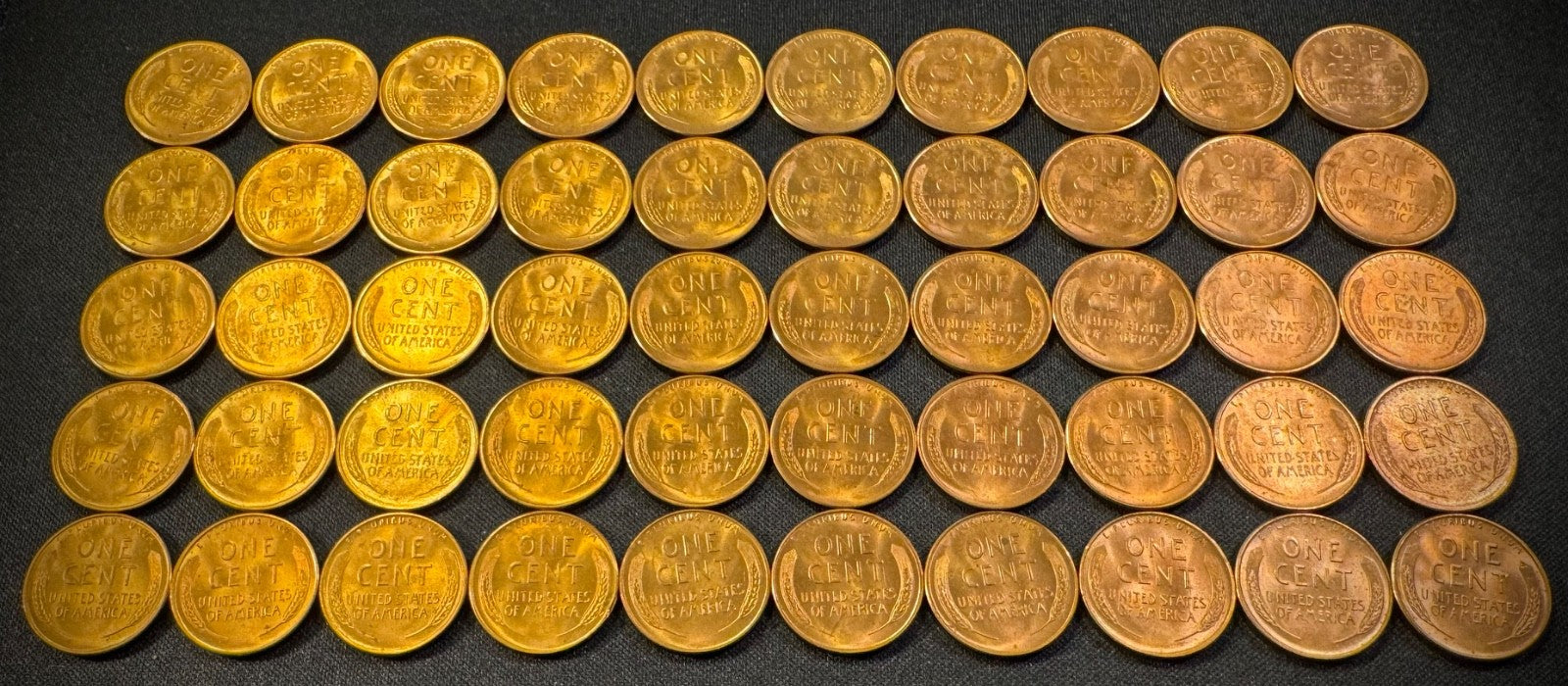 1949-S Lincoln Wheat Cent Penny Red Uncirculated Roll Of 50 Coins5