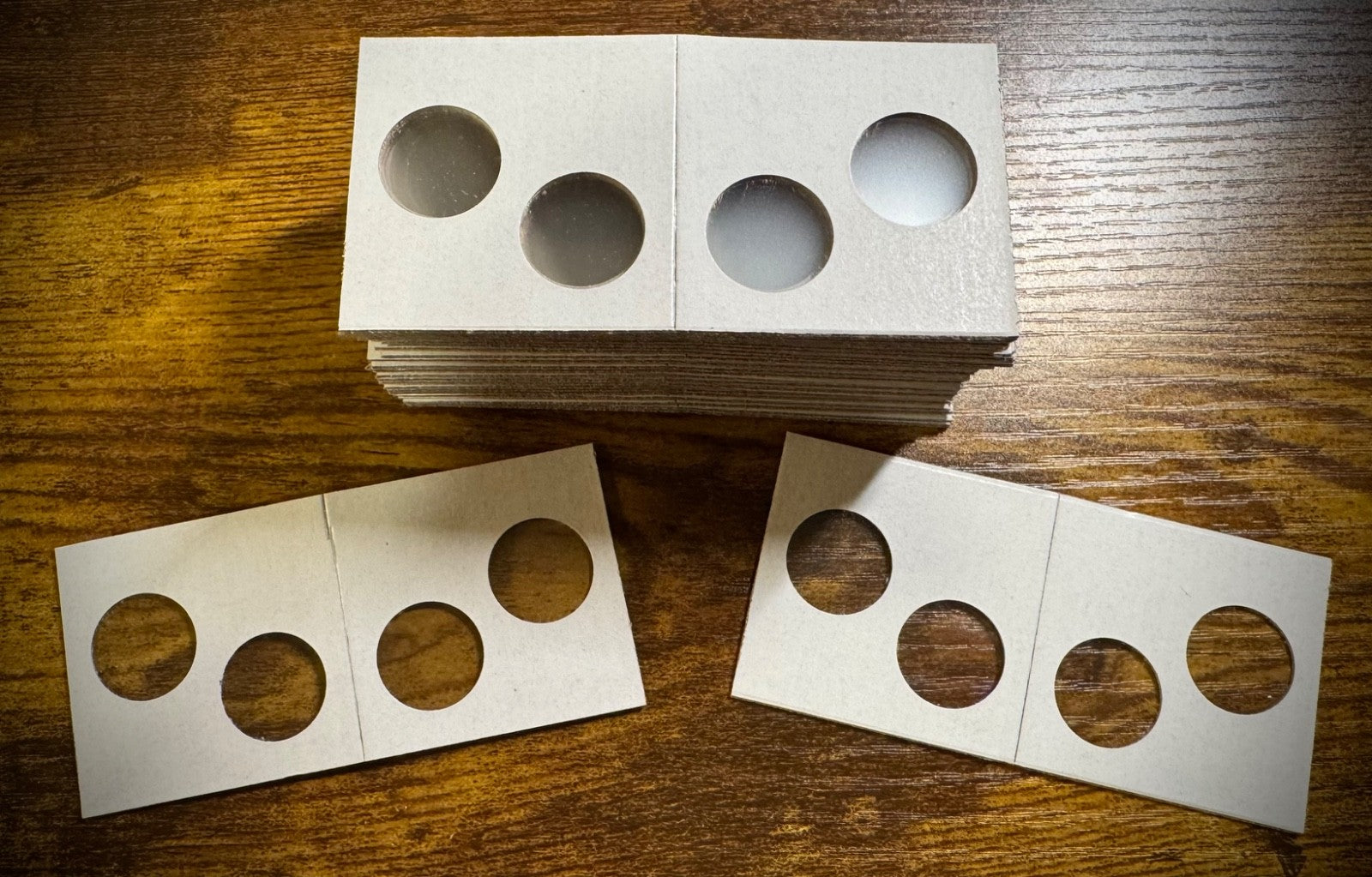 50 - COWENS 2 Hole - Cent Penny Dime 2 x 2 Mylar/Cardboard Holders0