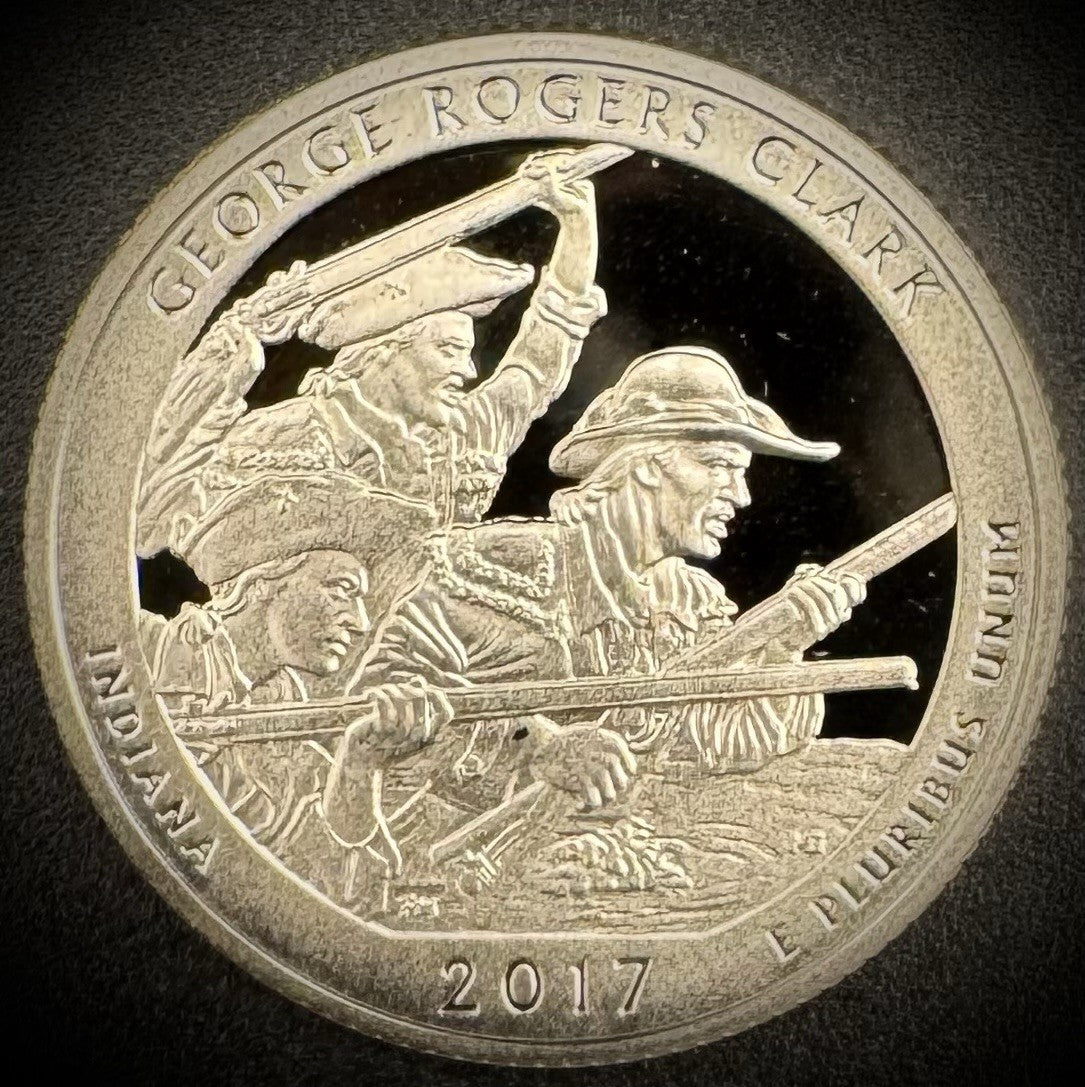 2017-S GEM PROOF America the Beautiful George Rogers Clark Clad Quarter DEEP CAM1
