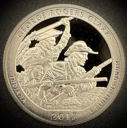 2017-S GEM PROOF America the Beautiful George Rogers Clark Clad Quarter DEEP CAM1