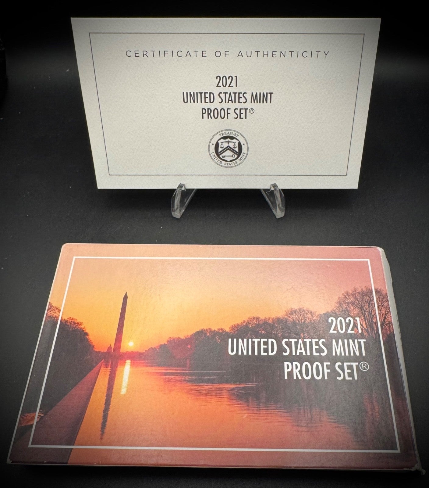 2021-S Washington Quarter GEM PROOF Clad 2 Coin Set w 2021 US MINT Box COA3