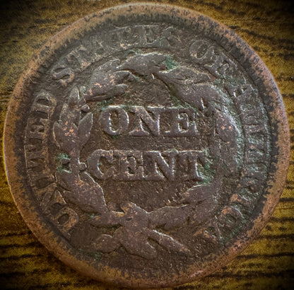 1848 Large Cent Coronet Head Braided Hair Style #21
