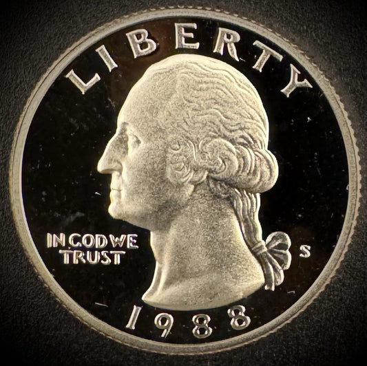 1988-S Washington Quarter PROOF Clad DEEP ULTRA CAMEO Coin0