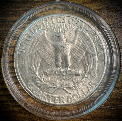 1937 Silver Washington Quarter AU/BU About/Brilliant Uncirculated In Capsule1