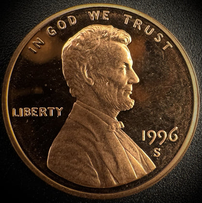 1996-S Lincoln Memorial Cent PROOF Coin Penny0