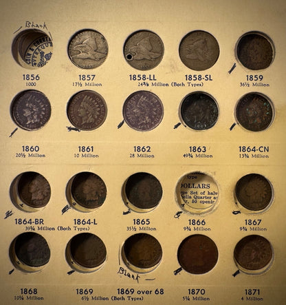 1857-1909 Flying Eagle Indian Head Cent Collection 33 Coins Starter Set SEMIKEYS5