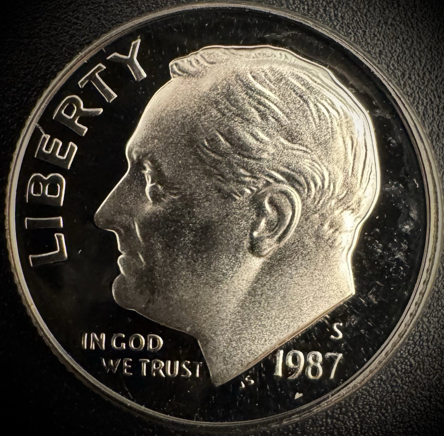 1987-S PROOF Roosevelt Dime 10C Clad DEEP CAMEO Coin From US Mint Proof Set0
