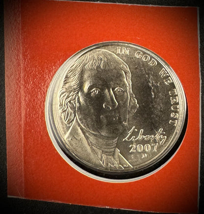 2007 P D Satin Finish Jefferson Nickel 2 Coin Lot From US Mint Uncirculated Set4