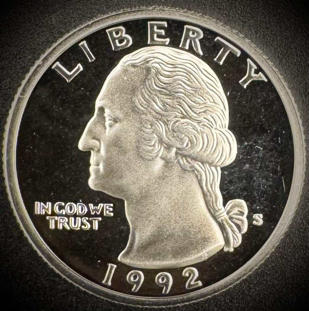 1992-S GEM PROOF Washington Quarter 25C SILVER DEEP ULTRA CAMEO Coin0