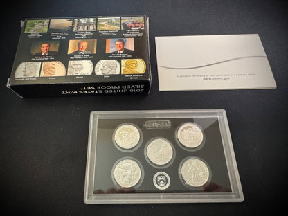 2016-S 90% .900 SILVER America the Beautiful Quarter Set w 2016 US MINT Box COA1