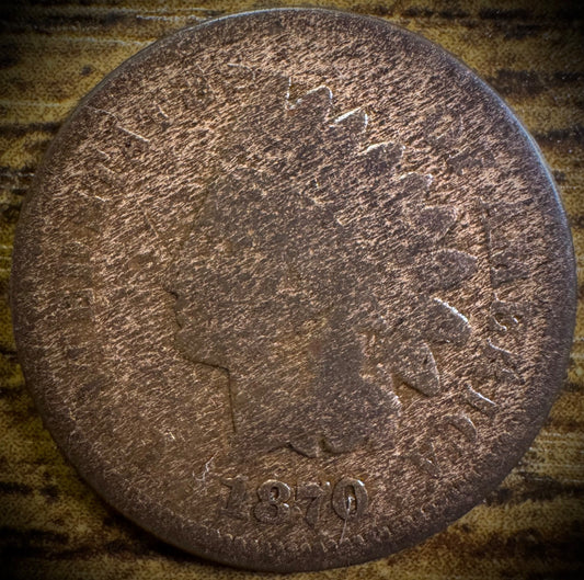 1870 Indian Head Cent Penny SEMI-KEY Date Coin0