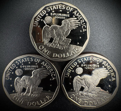 1979 1980 1981 S Susan B Anthony Gem PROOF Dollar Coin Set Of 3 Coins1