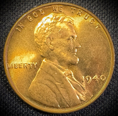 1940 Lincoln Wheat Cent Brilliant Uncirculated RED GEMDripping With Luster#20