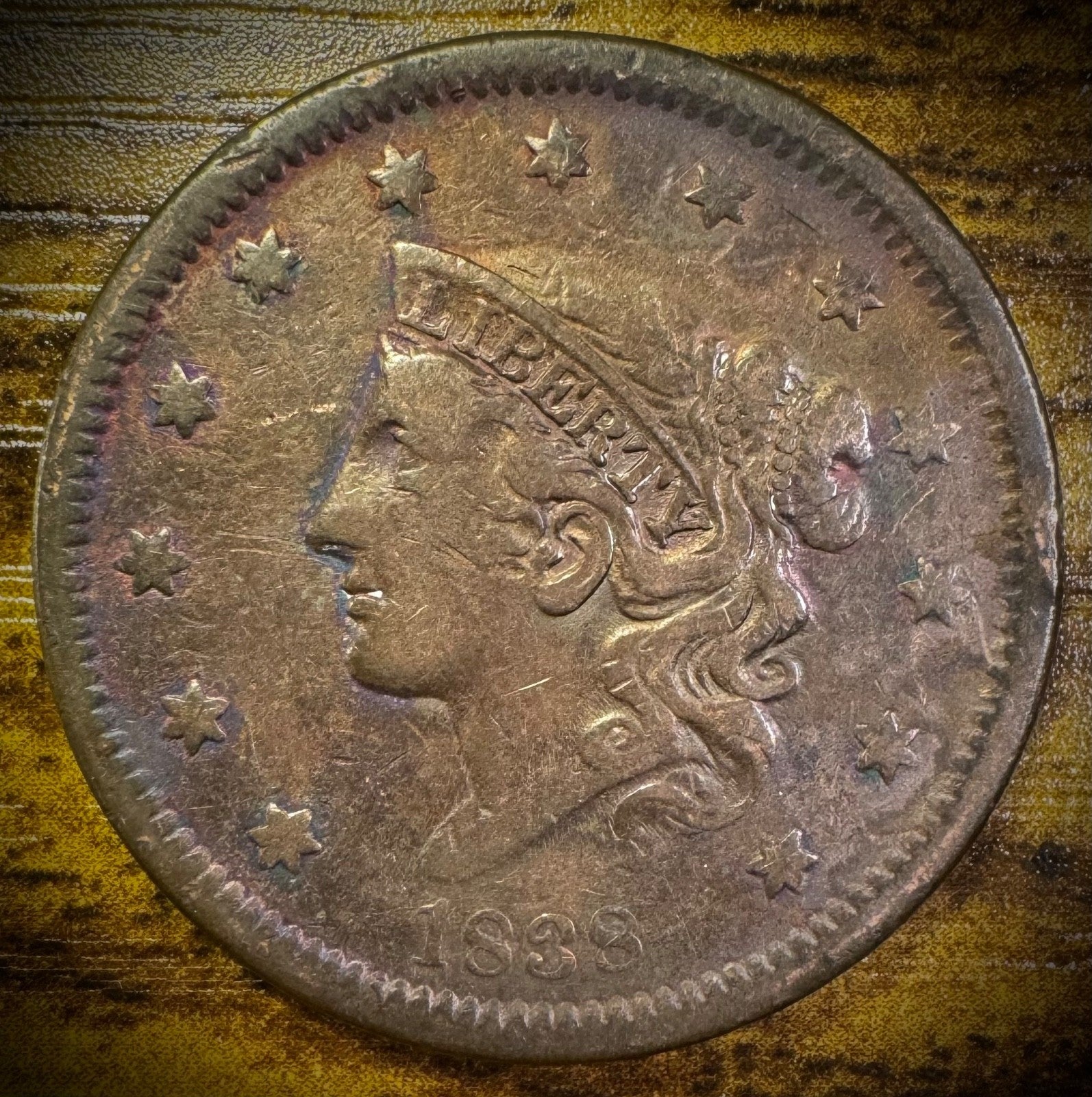 1838 Large Cent Coronet Head Matron Style0