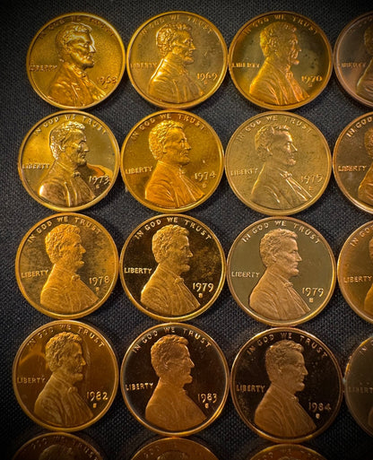 1968-1999 S Lincoln Memorial Cent PROOF CONSECUTIVE Run 33 Coin Set w 1979 T 1&22