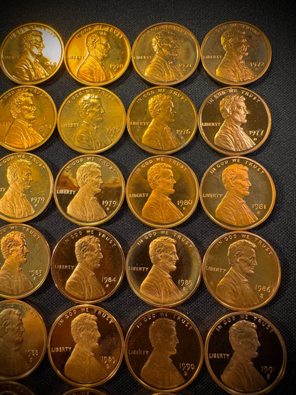 1968-1999 S Lincoln Memorial Cent PROOF CONSECUTIVE Run 33 Coin Set w 1979 T 1&23