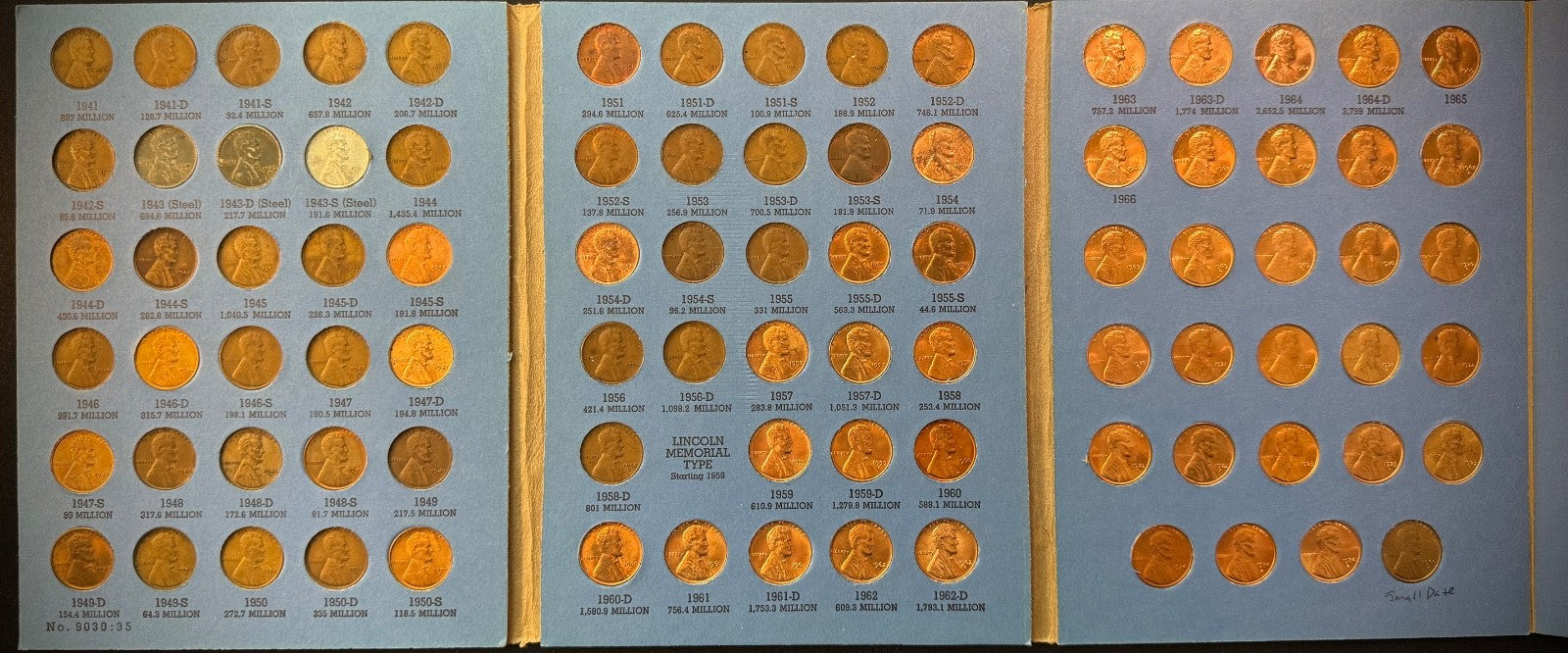 1909 VDB-1974 P D S Lincoln Cent Starter Set 154 Coins 1960-D Small Date Whitman14