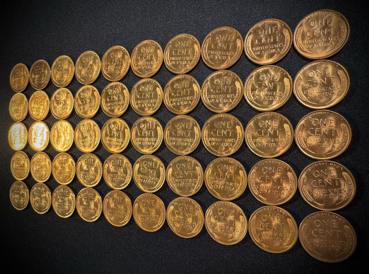 1955-S Lincoln Wheat Cent Penny RED LUSTROUS Uncirculated Roll Of 50 Coins6