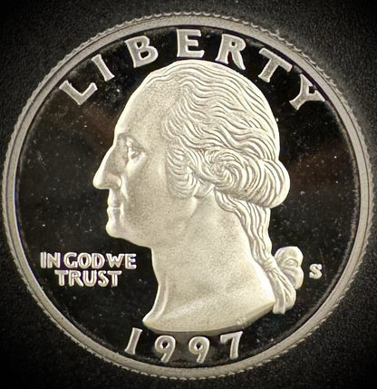 1997-S GEM PROOF Washington Quarter 25C SILVER DEEP ULTRA CAMEO Coin0