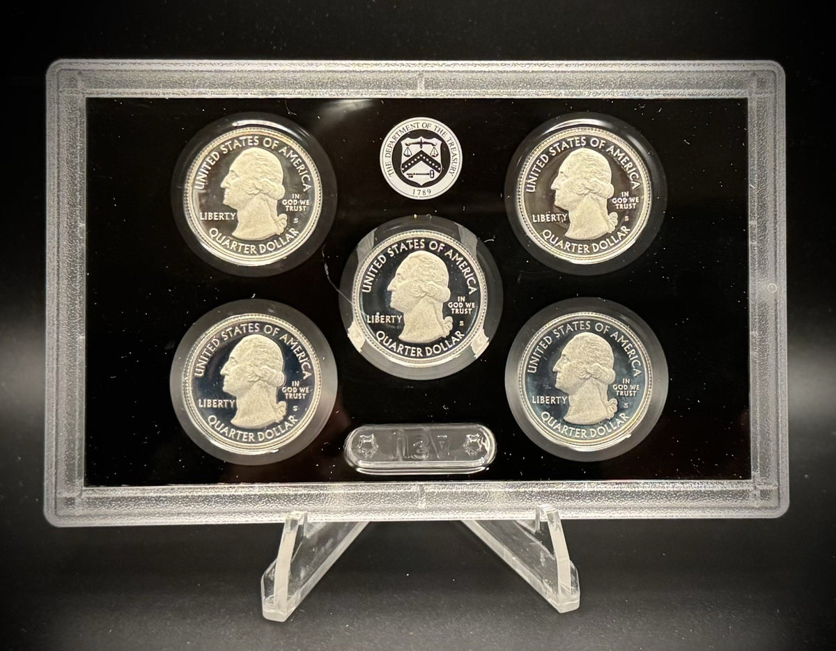 2011-S 90% SILVER America the Beautiful PROOF Quarter Set w 2011 US MINT Box COA2
