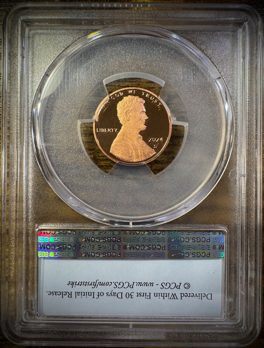 2024-S Lincoln Shield Cent PCGS PR69RD DCAM FIRST STRIKE Proof Penny Coin1