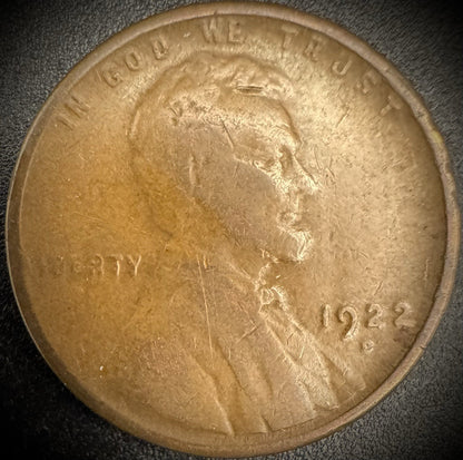 1922-D Lincoln Wheat Cent Penny SEMI-KEY DATE #30