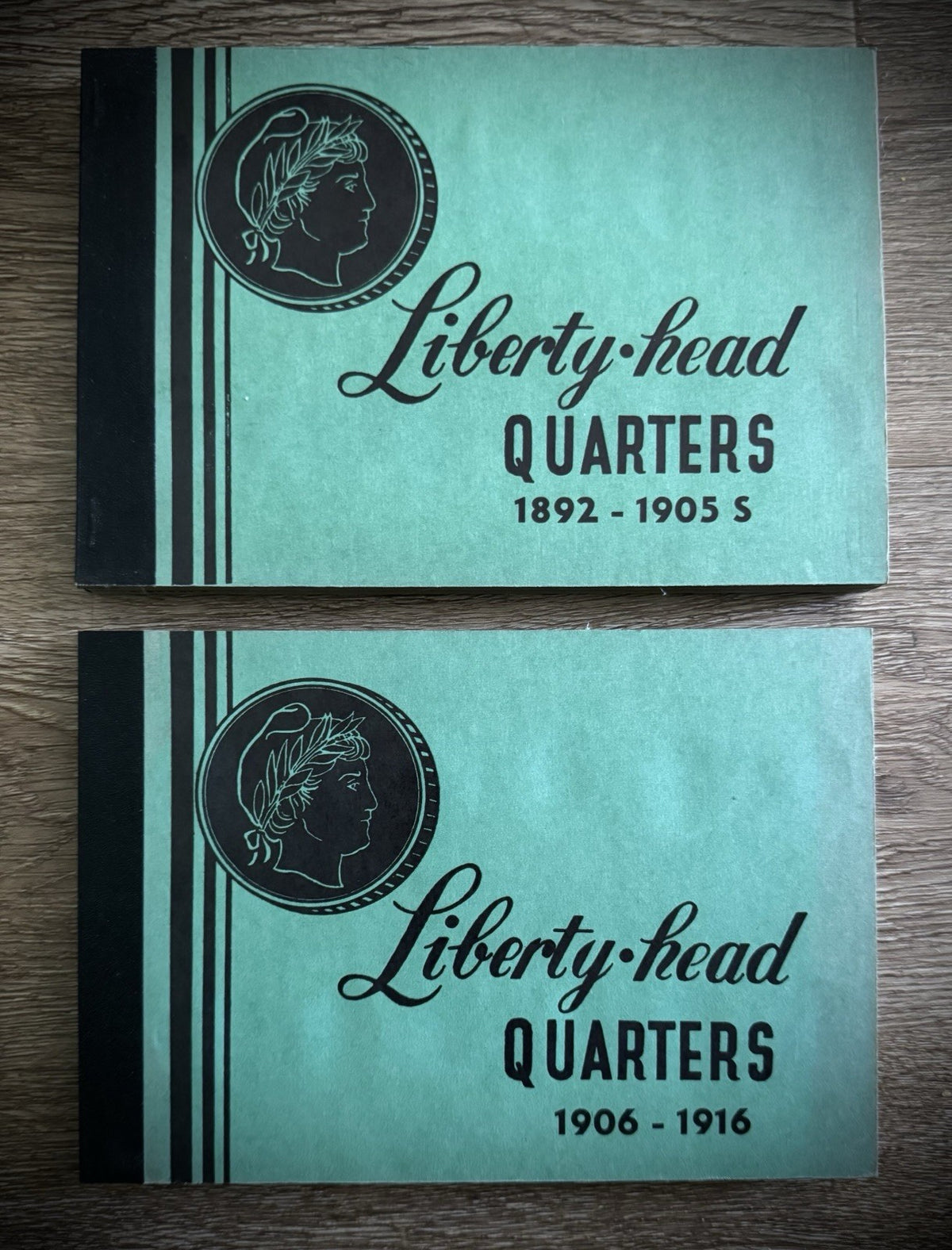 Never Used Vintage Meghrig Barber Quarters 1892-1905 G-8 G-9 Albums Empty0