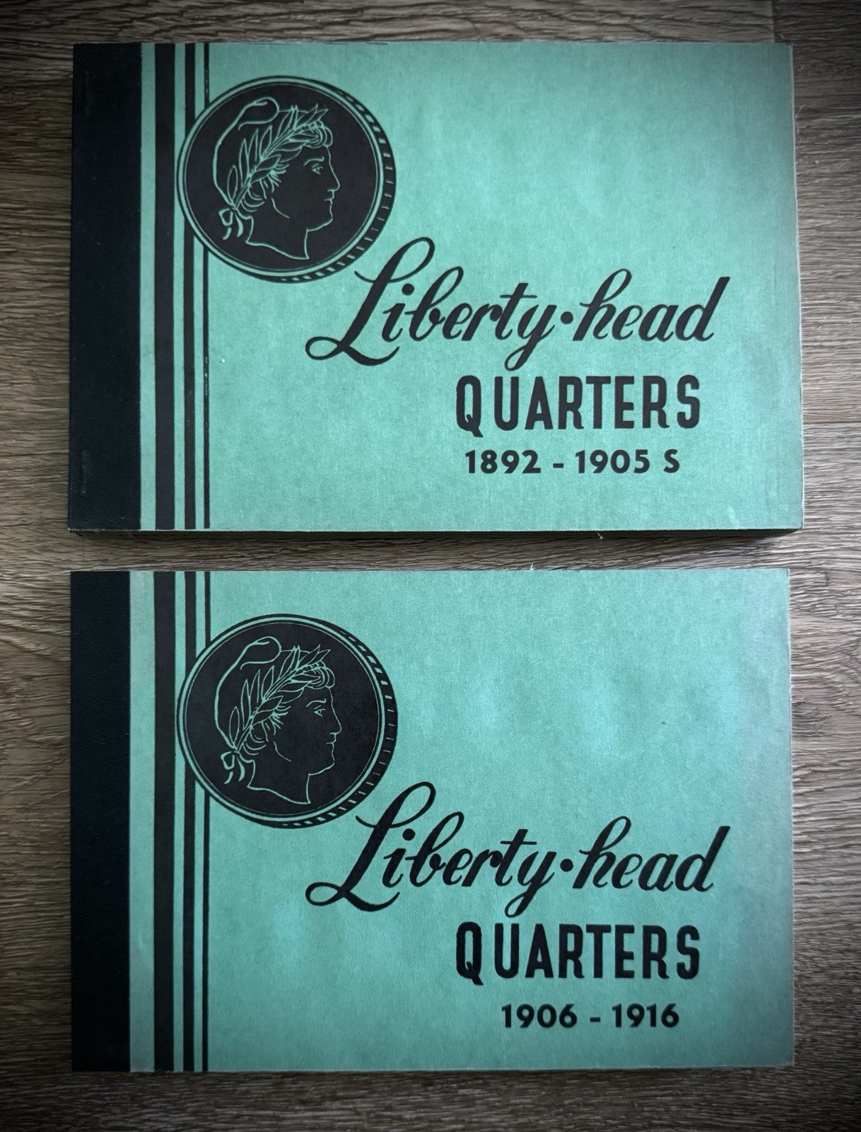 Never Used Vintage Meghrig Barber Quarters 1892-1905 G-8 G-9 Albums Empty0