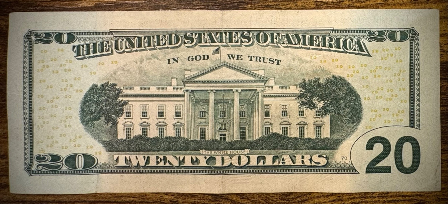 2017 $20 Twenty Dollar Bill Note FRN NK44777747F BINARY 4s & 7s1
