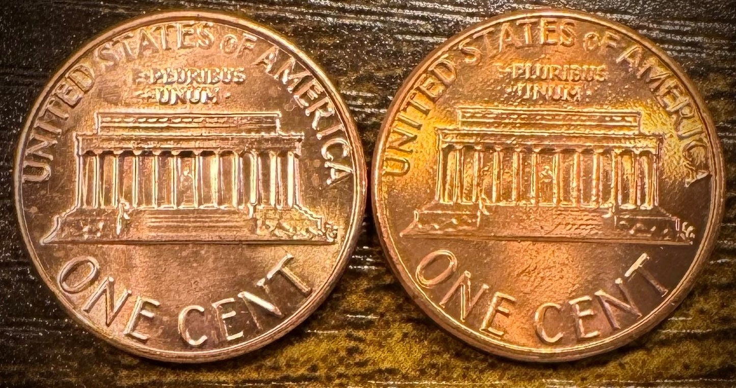1983 P & D Lincoln Memorial Cent BU 2 Coin Set From Original Rolls1