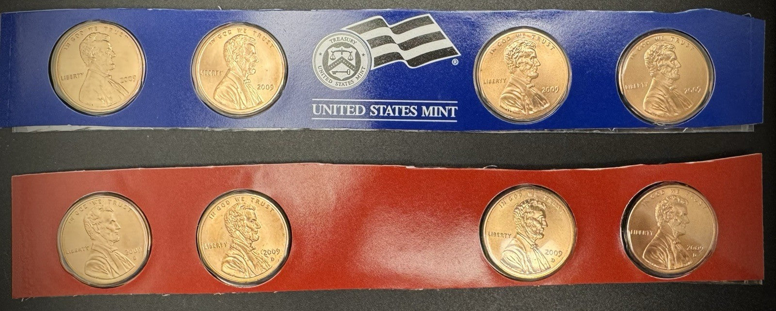 2009 Satin Finish Lincoln Bicentennial Cent P D Uncirculated 8 Copper Coin Set0